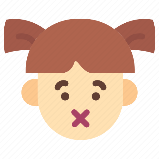 Emoji, girl, child, user, avatar, emoticon, silent icon - Download on Iconfinder
