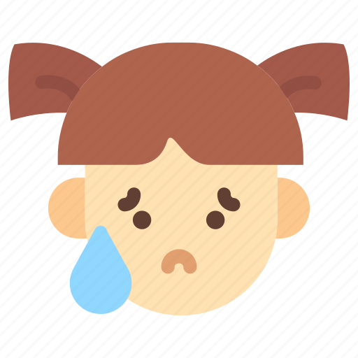 Emoji, girl, child, user, avatar, emoticon, sweating icon - Download on Iconfinder