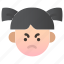 emoji, girl, child, user, avatar, emoticon, anger, angry, furious 