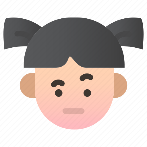Emoji, girl, child, user, avatar, emoticon, doubtful icon - Download on Iconfinder