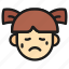 emoji, girl, child, user, avatar, emoticon, tensed, sweating, disappointed 