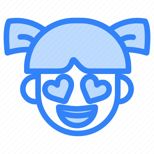 Emoji, girl, child, user, avatar, emoticon, love icon - Download on Iconfinder