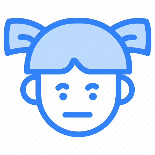 Emoji, girl, child, user, avatar, emoticon, neutral icon - Download on Iconfinder