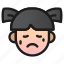 emoji, girl, child, user, avatar, emoticon, tensed, sweating, disappointed 