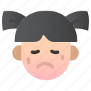 emoji, girl, child, user, avatar, emoticon, tensed, sweating, disappointed