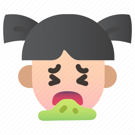Emoji, girl, child, user, avatar, emoticon, vomiting icon - Download on Iconfinder