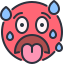 sweat, emoji, sweating, hot, overheating 