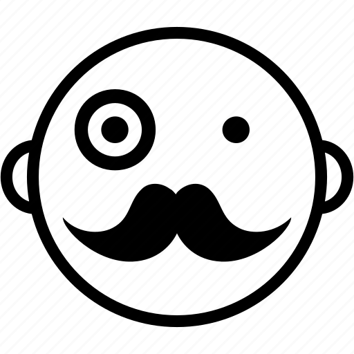 Emoji, emotion, monocle, moustache, smiley icon - Download on Iconfinder