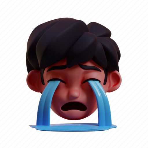 Crying, emoji, emoticon, emotion, expression, feeling 3D illustration - Download on Iconfinder