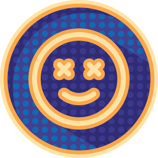 Badges, colorful, dotted, emoji, emotions, faces, smiles icon - Free download