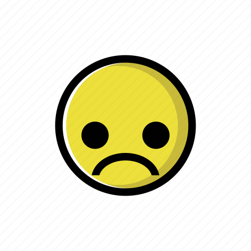 Depressed, down, sad, unhappy, yellow icon - Download on Iconfinder