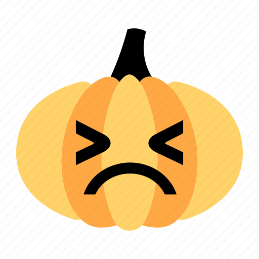 Cartoon, character, emotion, face, pumpkin, sad, upset icon - Download on Iconfinder