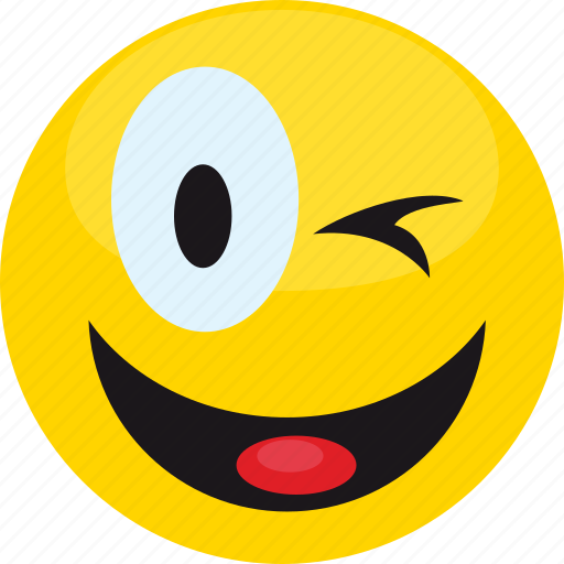 Cartoon, emoji, emotion, expression, feeling, smiley, wink icon - Download on Iconfinder