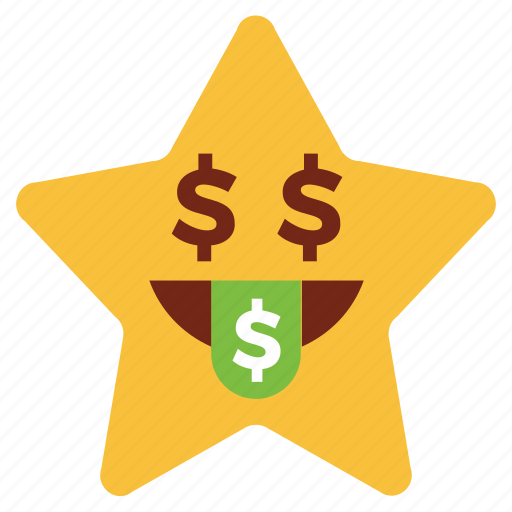 Cartoon, dollar, emoji, emotion, money, smiley, star icon - Download on Iconfinder