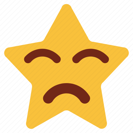 Bemused, cartoon, emoji, emotion, nodding, sad, star icon - Download on Iconfinder