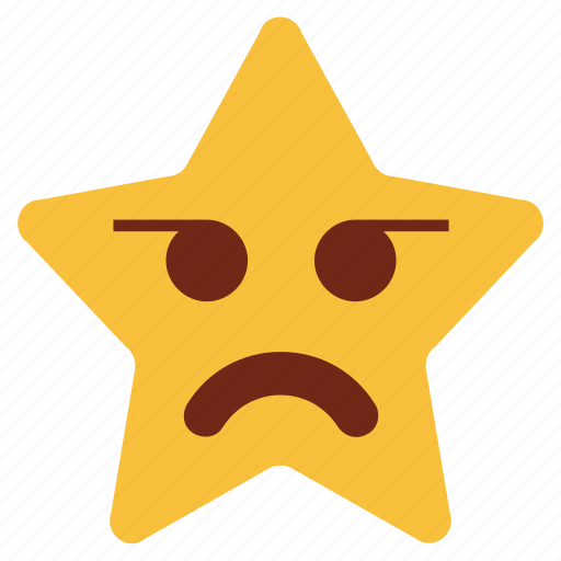 Angry, annoyed, cartoon, character, emoji, emotion, star icon - Download on Iconfinder