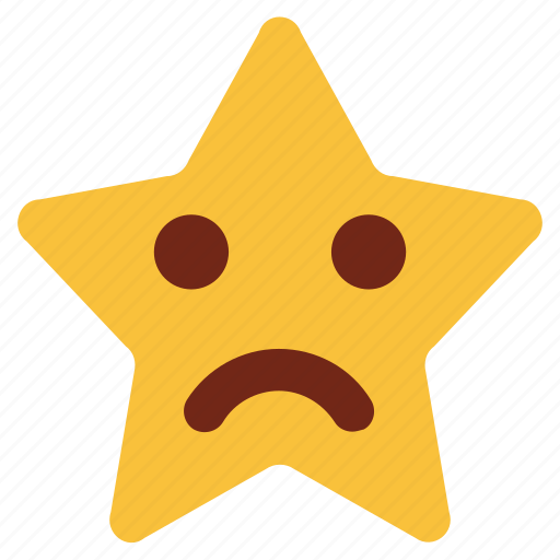 Bemused, cartoon, emoji, emotion, nodding, sad, star icon - Download on Iconfinder