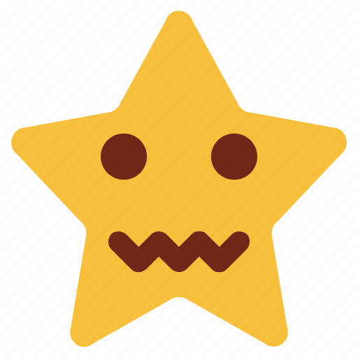 Cartoon, character, emoji, emotion, nervous, sad, star icon - Download on Iconfinder