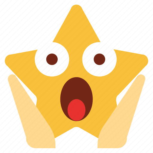 Cartoon, character, emoji, emotion, shock, star, surprise icon - Download on Iconfinder