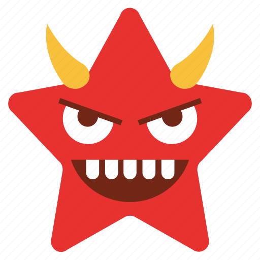 Cartoon, devil, emoji, emotion, evil, smiley, star icon - Download on Iconfinder