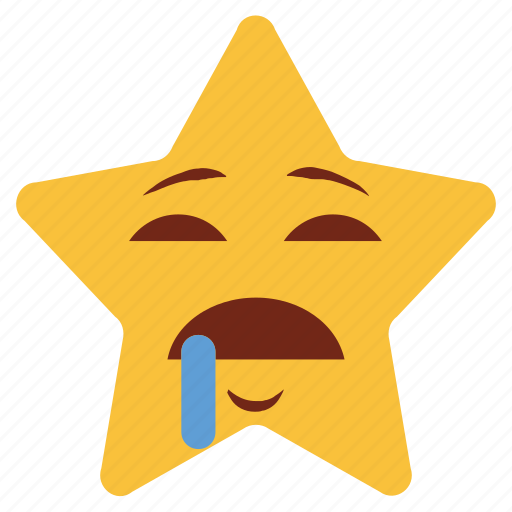 Cartoon, character, drooling, emoji, emotion, smiley, star icon - Download on Iconfinder
