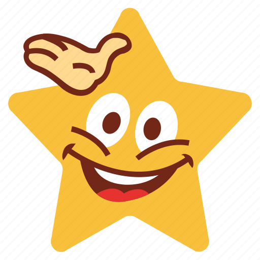 Cartoon, emoji, emotion, hand, happy, smile, star icon - Download on Iconfinder
