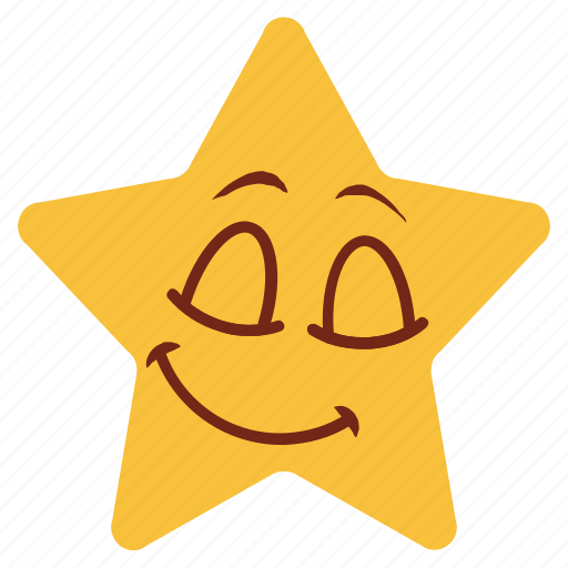 Cartoon, emoji, emotion, happy, relax, smile, star icon - Download on Iconfinder