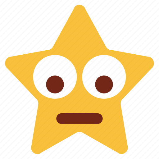 Cartoon, character, down eyes, emoji, emotion, smiley, star icon - Download on Iconfinder