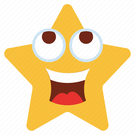 Cartoon, emoji, emotion, happy, loud, smile, star icon - Download on Iconfinder