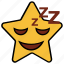 cartoon, character, emoji, emotion, rest, sleep, star 