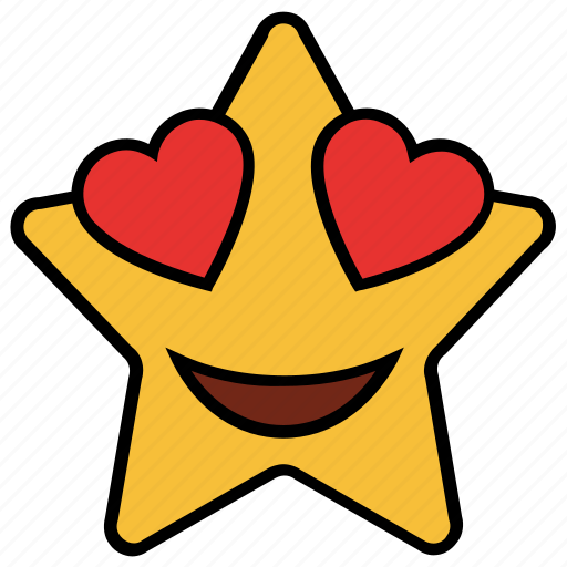 Cartoon, character, emoji, emotion, heart, love, star icon - Download on Iconfinder