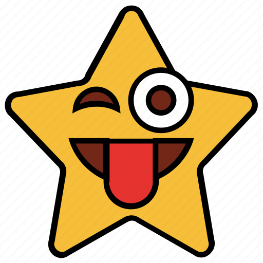 Cartoon, cheeky, emoji, emotion, smiley, star, tongue icon - Download on Iconfinder