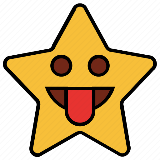 Cartoon, cheeky, emoji, emotion, smiley, star, tongue icon - Download on Iconfinder