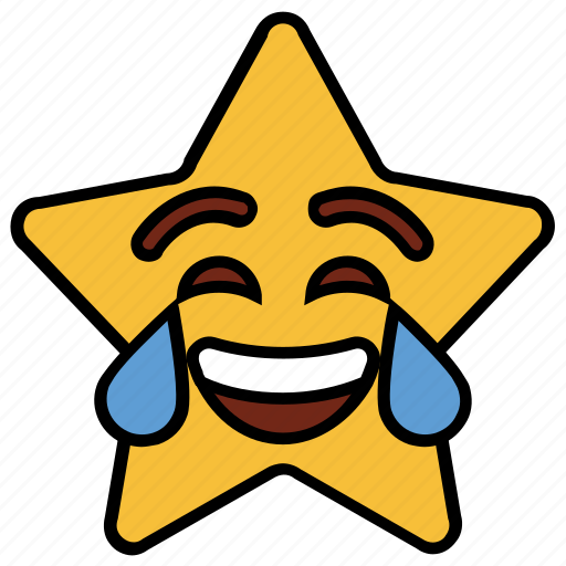 Cartoon, character, emoji, emotion, laugh, smiley, star icon - Download on Iconfinder