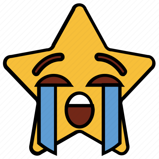 Cartoon, crying, emoji, emotion, sad, smiley, star icon - Download on Iconfinder