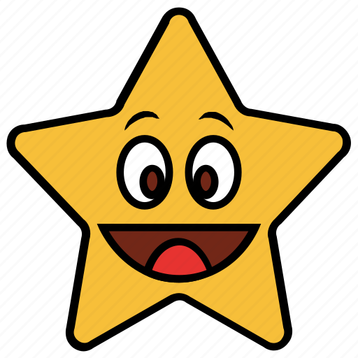 Cartoon, character, emoji, emotion, happy, smile, star icon - Download on Iconfinder