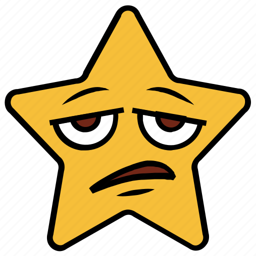 Bored, cartoon, character, emoji, emotion, star, tired icon - Download on Iconfinder