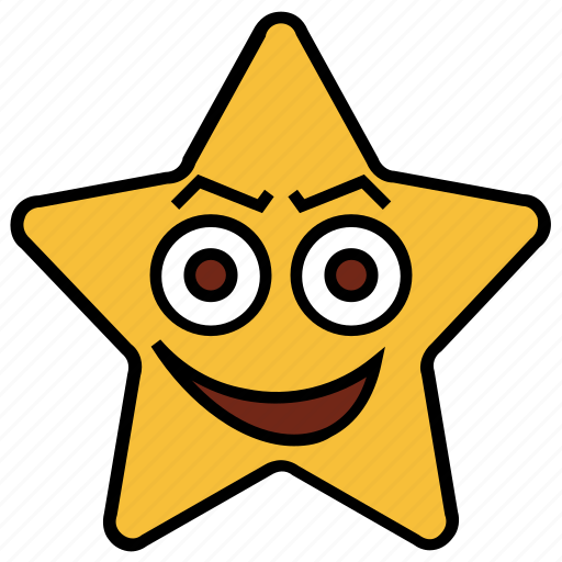 Cartoon, emoji, emotion, happy, non-serious, smile, star icon - Download on Iconfinder
