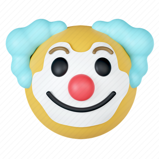 Emoji, clown, emoticon, funny, circus, spooky, scary 3D illustration - Download on Iconfinder