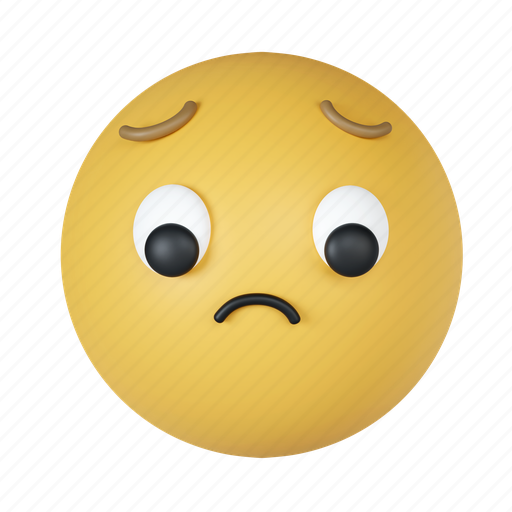 Sad, illustration, sadness, emoticon, emotion, face, expression 3D illustration - Download on Iconfinder