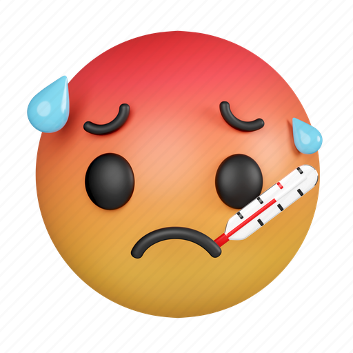 Emoji, sick, illness, feeling, emoticon, emotion, health 3D illustration - Download on Iconfinder