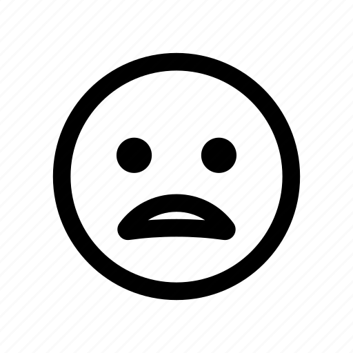 Confused, disappointed, emoji, emoticon, frown, shocked, unhappy icon - Download on Iconfinder