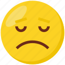 emoji, face, emoticon, disappointed, sad