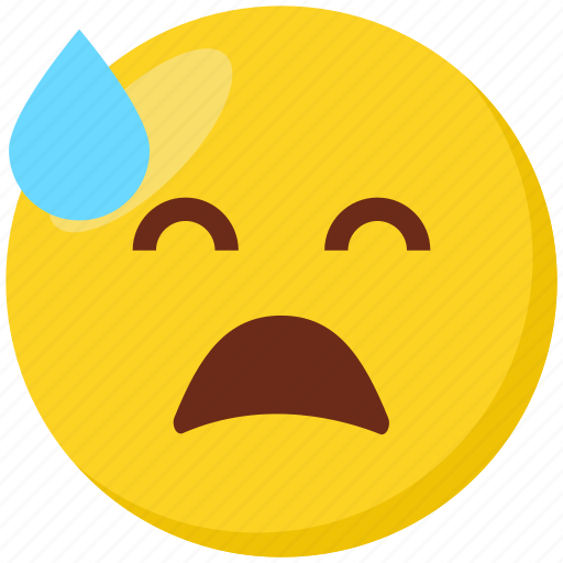 Emoji, face, emoticon, downcast, sweat icon - Download on Iconfinder