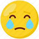 emoji, face, emoticon, crying, sad