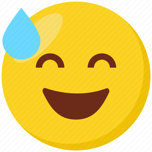 Emoji, face, emoticon, grinning, sweat, smiley icon - Download on Iconfinder