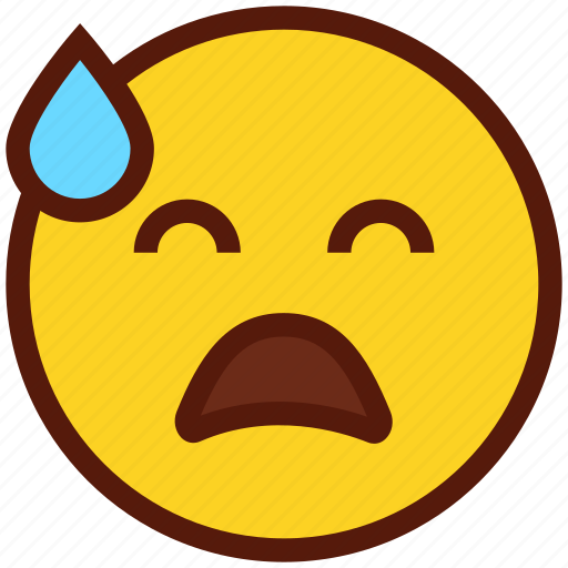 Emoji, face, emoticon, downcast, sweat icon - Download on Iconfinder