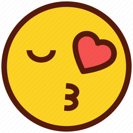 Emoji, face, emoticon, blowing kiss, winking icon - Download on Iconfinder