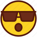 emoji, face, emoticon, sunglasses, wow