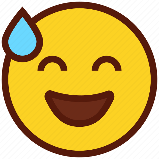 Emoji, face, emoticon, grinning, sweat, smiley icon - Download on Iconfinder